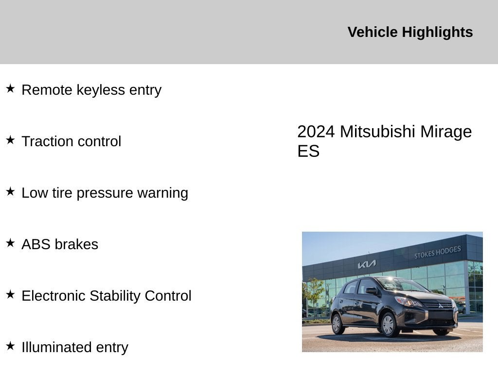 2024 Mitsubishi Mirage ES
