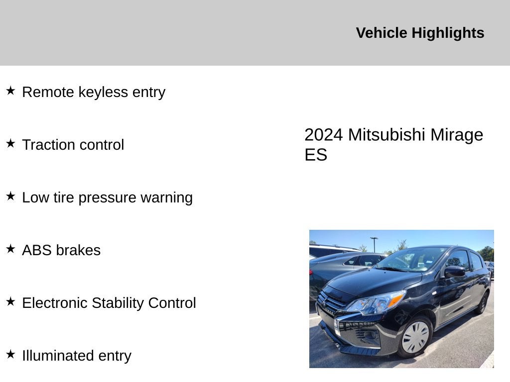 2024 Mitsubishi Mirage ES
